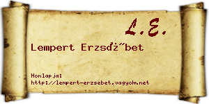 Lempert Erzsébet névjegykártya